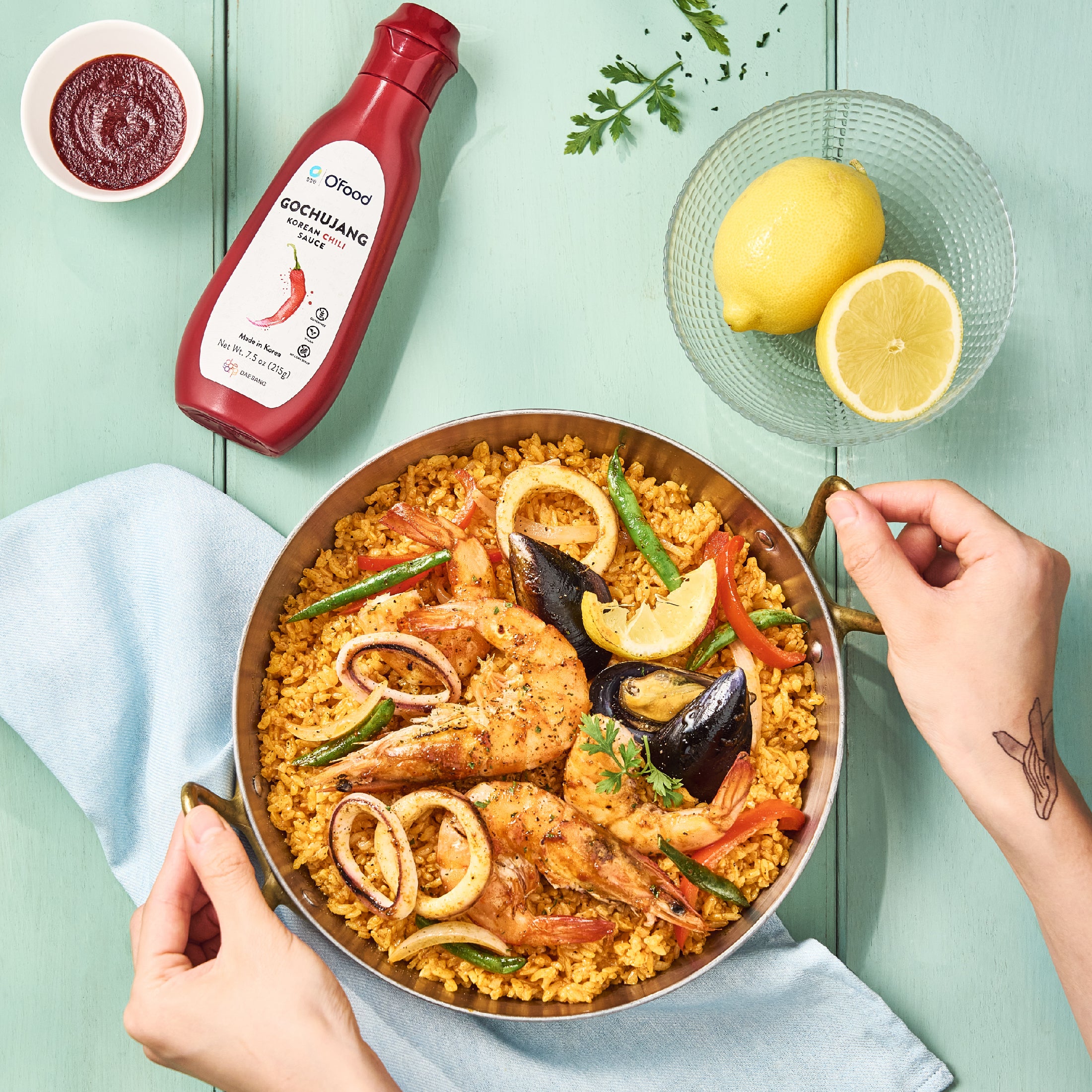 Seafood Gochujang Paella