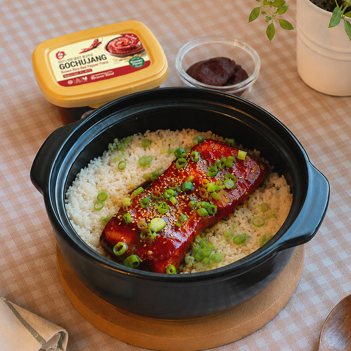 Gochujang Glazed Salmon Rice Bowl