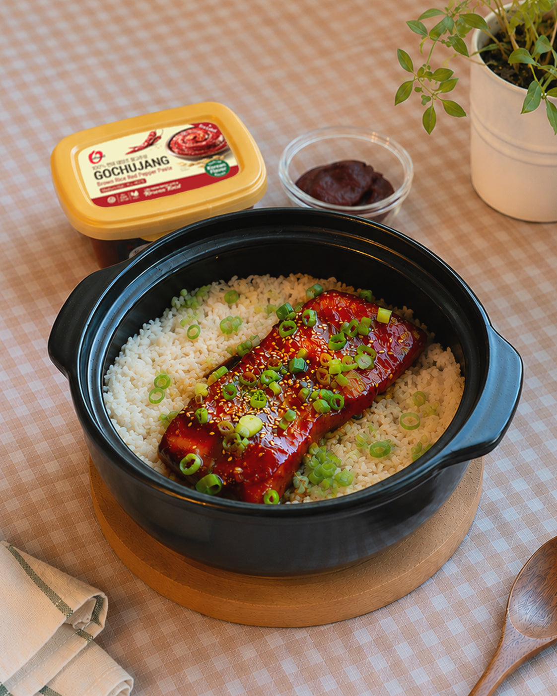 Gochujang Glazed Salmon Rice Bowl