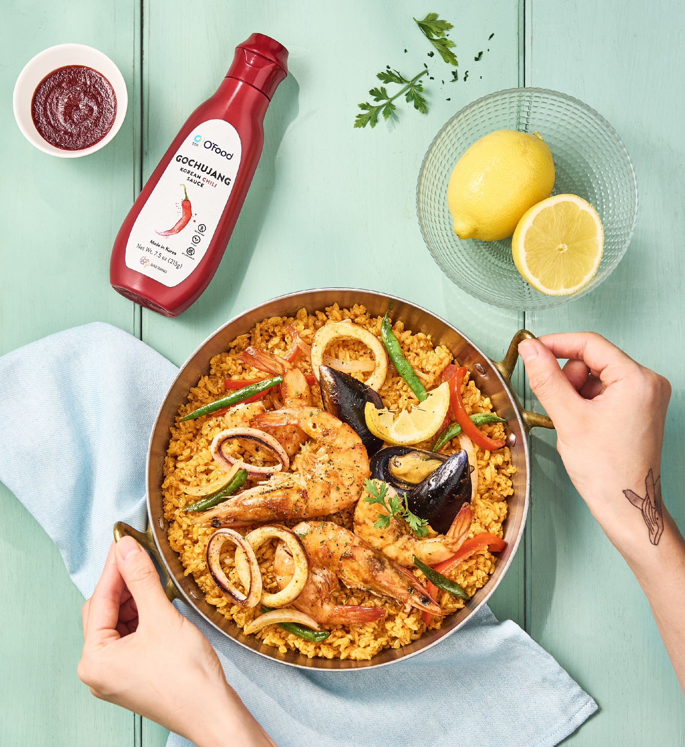 Seafood Gochujang Paella