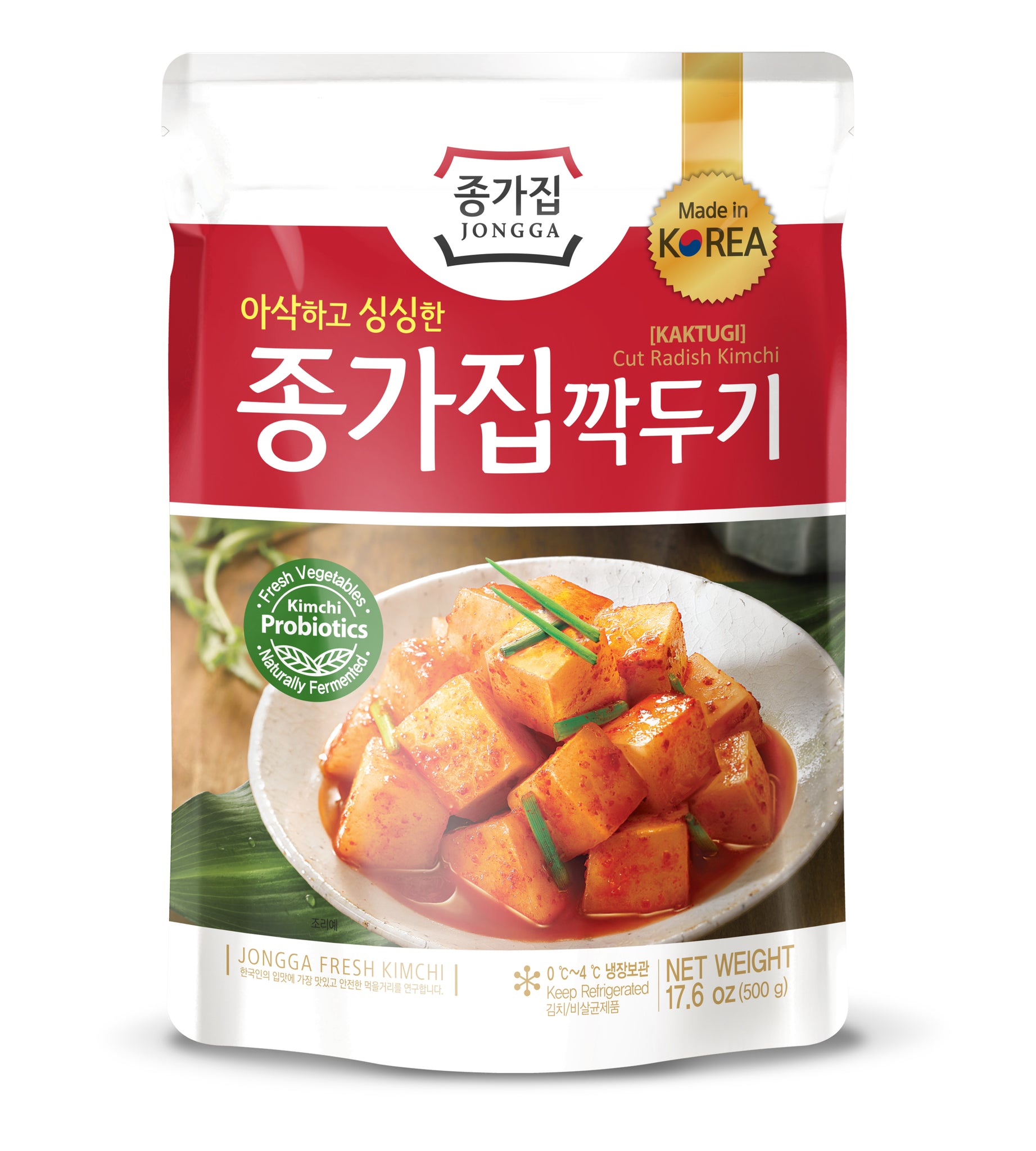 Jongga Cut Radish Kimchi 종가 깍두기 500g (1.1 LBS)